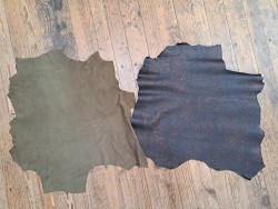 Lot de 2 peaux - Cuir d'agneau et de chèvre - Cuir en Stock