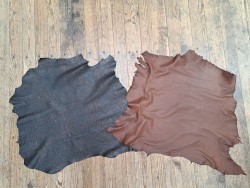 Lot de 2 peaux - Cuir de chèvre et d'agneau unique -i- Bonne affaire