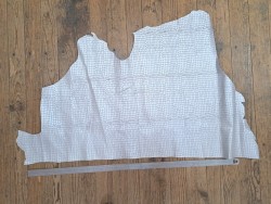 Morceau de cuir de vachette grain croco - Blanc nacré