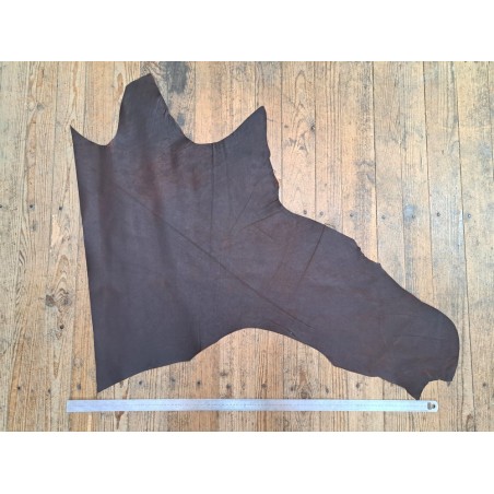 Morceau de cuir gras pullup - Marron - C - Cuir en Stock