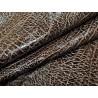 Demi-peau de cuir de veau vernis grain croco  craquelé - Marron - Cuir en Stock