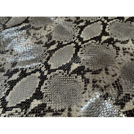 Peau de cuir de veau grain cobra - Taupe - Cuir en Stock