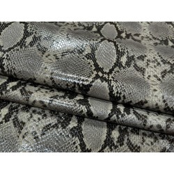 Peau de cuir de veau grain cobra - Taupe - Cuir en Stock