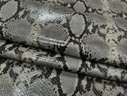 Peau de cuir de veau grain cobra - Taupe - Cuir en Stock