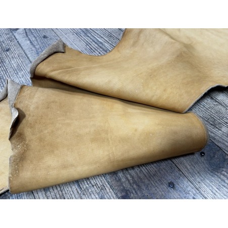 Flanc de vache – Cuir fauve – Tannage minéral – Souple & élastique - 2ᵉ choix - Cuir en Stock