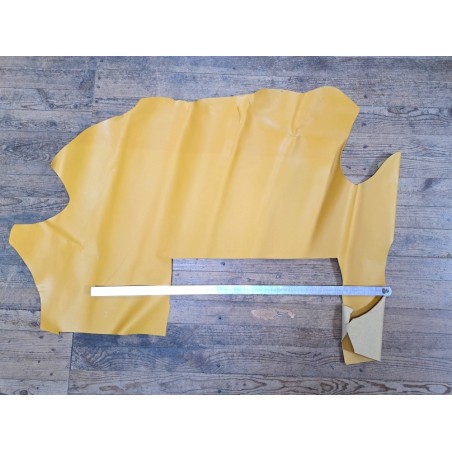 Morceau de cuir de vachette grainé -Jaune- maroquinerie-Cuirenstock