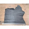 Morceau de cuir de veau façon crocodile - Noir mat - Cuir en Stock