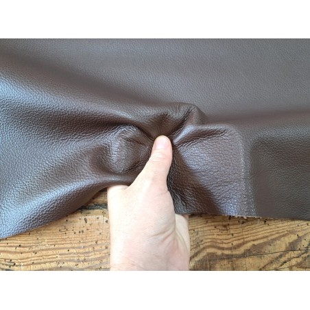 Morceau unique 82x59 - N°12 - Petits grains - Café - Cuir en Stock