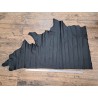 Morceau de cuir de vache grainé - Noir mat - Cuir en Stock