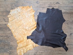 Lot de 2 peaux - Cuir de chèvre et d'agneau unique - Bonne affaire