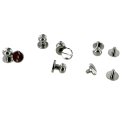Lot de 5 boutons de col finition NICKELE - Standard - Cuir en Stock