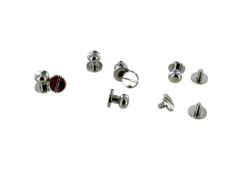 Lot de 5 boutons de col finition NICKELE - Standard - Cuir en Stock