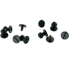 Lot de 5 boutons de col finition NOIR - Standard - Cuir en Stock