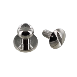Lot de 5 boutons de cartouchière à vis finition nickelé - BCV 4