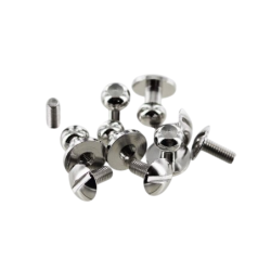 bouton de col à vis nickelé professionnel accessoire maroquinerie Cuir en Stock