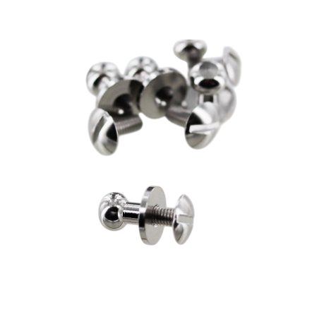 bouton de col à vis nickelé professionnel accessoire maroquinerie Cuir en stock