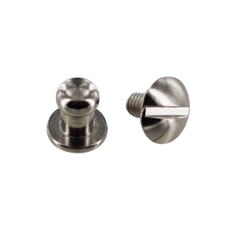 Lot de 5 boutons de cartouchière à vis finition nickelé - BCV 3