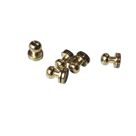 Lot de 5 boutons de col finition LAITON - Standard - Cuir en Stock