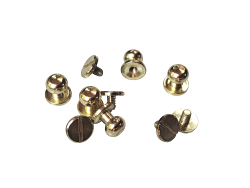 Lot de 5 boutons de col finition LAITON - Standard - Cuir en Stock