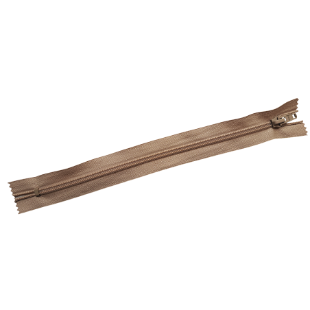 Fermeture à glissière - beige - 25 cm - fermeture éclair - cuir en stock
