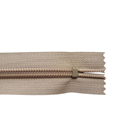 Fermeture éclair pour textile ou maroquinerie - Beige - 25cm