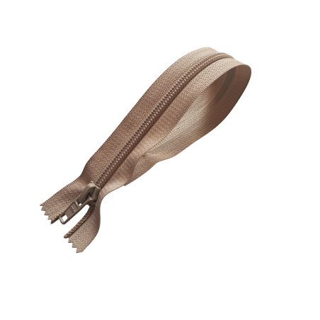 Fermeture à glissière - beige - 25 cm - fermeture éclair - cuir en stock