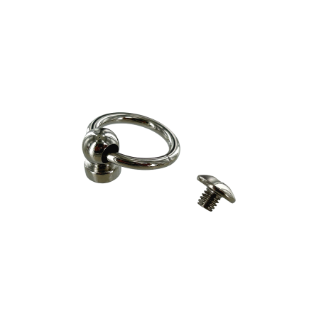 Bouton de col avec anneau - NICKELE - 16mm - Cuirenstock