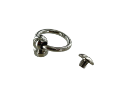 Bouton de col avec anneau - NICKELE - 16mm - Cuirenstock