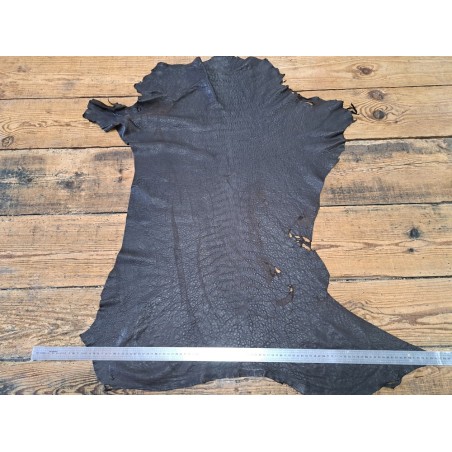 peau de cuir de mouton ciré - marron - cuir en stock