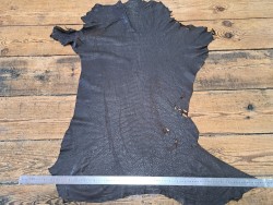 peau de cuir de mouton ciré - marron - cuir en stock