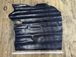 Demi peau de cuir de vachette grain façon serpent - bleu - maroquinerie - Cuirenstock