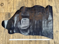 Demi peau de cuir de vachette grain façon serpent - bleu - maroquinerie - Cuirenstock