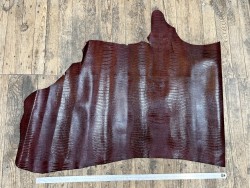 Demi peau de cuir de veau grain façon lézard bordeaux - maroquinerie - cuirenstock