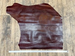 Demi peau de cuir de veau grain façon lézard bordeaux - maroquinerie - cuirenstock