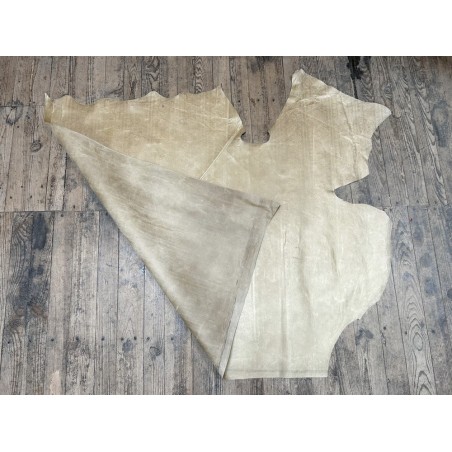 Bande de cuir de veau - grecque - or blanc - maroquinerie - cuirenstock