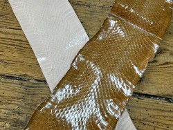 Lot de 2 peaux de cuir de serpent - cuir exotique véritable - Cuir en Stock
