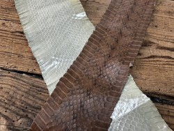 Lot de 2 peaux de cuir de serpent - cuir exotique véritable - Cuir en Stock