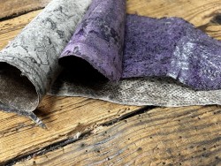 Lot de 2 peaux uniques - Cabillaud - cuir de poisson véritable - Cuir en Stock