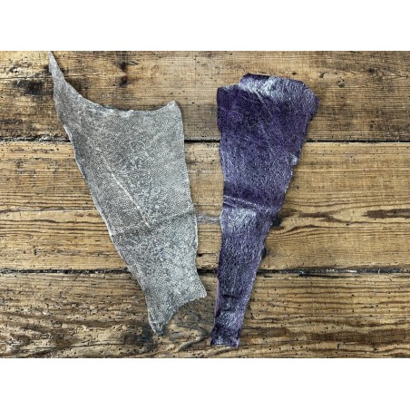 Lot de 2 peaux uniques - Cabillaud - cuir de poisson véritable - Cuir en Stock