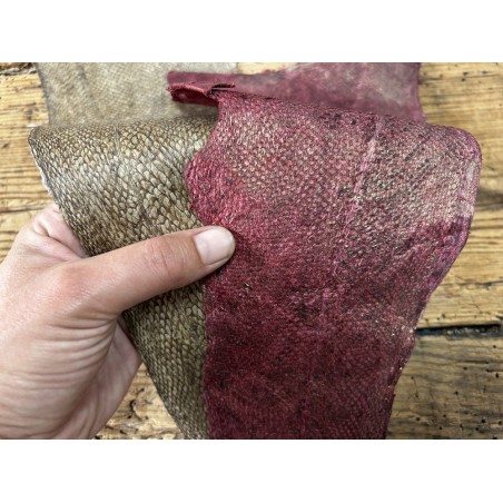 Lot de 2 peaux uniques - Cabillaud - cuir de poisson véritable - Cuir en Stock