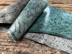 Lot de 2 peaux uniques - Cabillaud - cuir de poisson véritable - Cuir en Stock