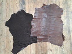 Lot de 2 peaux de Cuir de chèvre et d'agneau - Cuir en Stock
