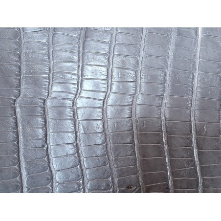 Queue de crocodile - Gris mat - bijoux et accessoires - Cuir en Stock