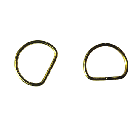 Lot de 2 demi-ronds - 18mm - Doré - Cuir en Stock