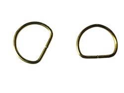 Lot de 2 demi-ronds - 18mm - Doré - Cuir en Stock