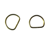 Lot de 2 demi-ronds - 18mm - Doré - Cuir en Stock