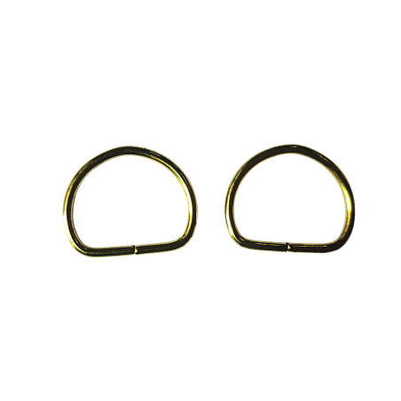 Lot de 2 demi-ronds - 18mm - Doré - Cuir en Stock