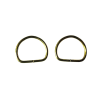 Lot de 2 demi-ronds - 18mm - Doré - Cuir en Stock