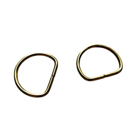Lot de 2 demi-ronds - 18mm - Doré - Cuir en Stock