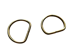 Lot de 2 demi-ronds - 18mm - Doré - Cuir en Stock